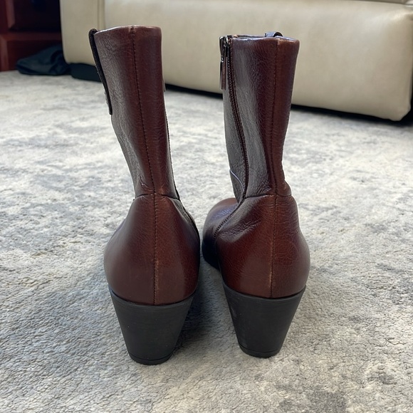 New Munro Tyler Western Ankle Boots Bootie Dark Rust Brown Sz 7.5 Narrow - Picture 9 of 14